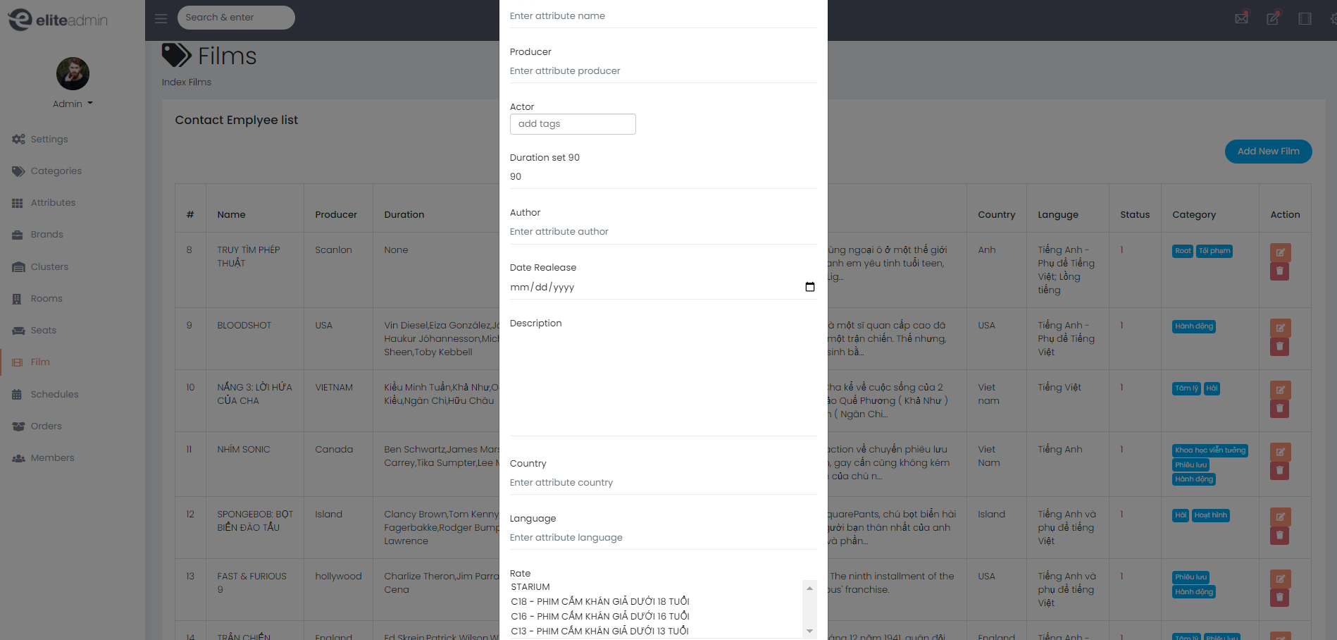 The create film display