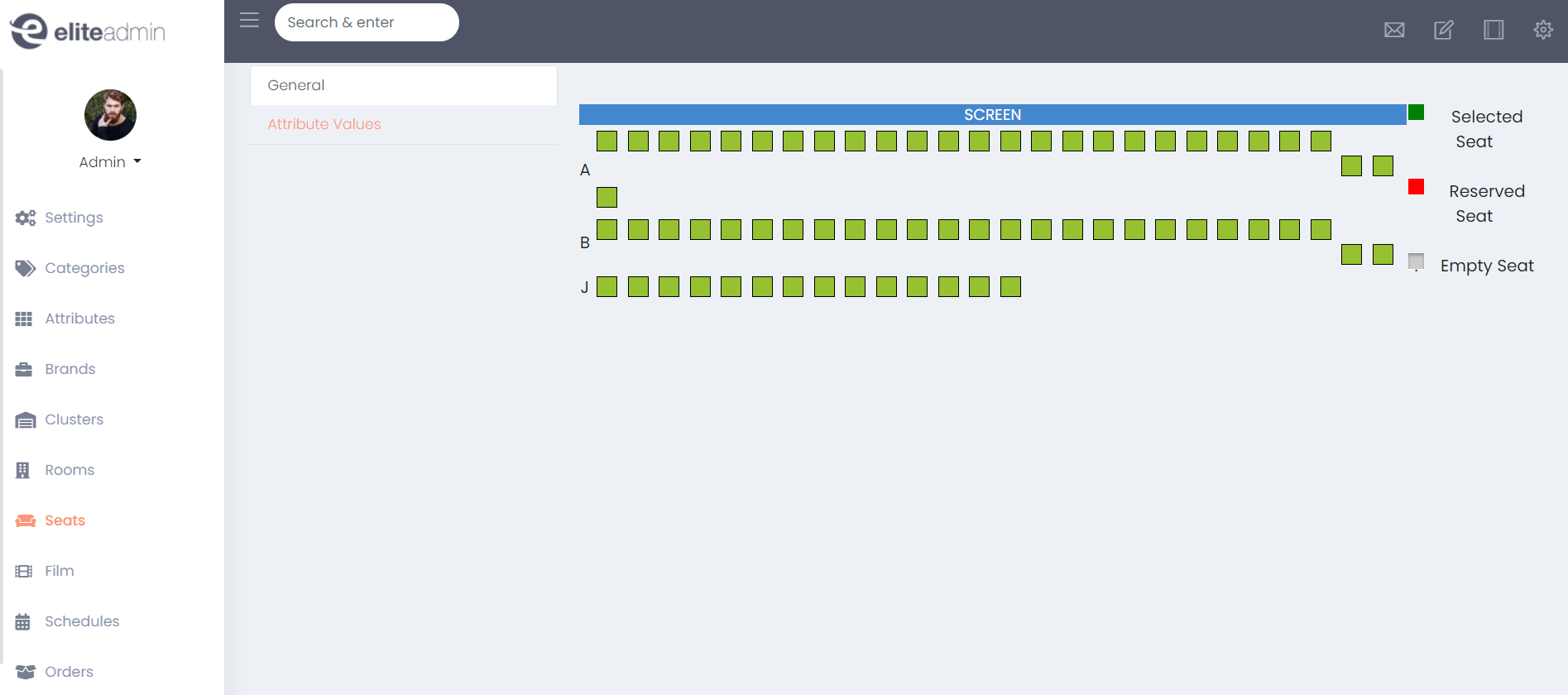 The seats manager display