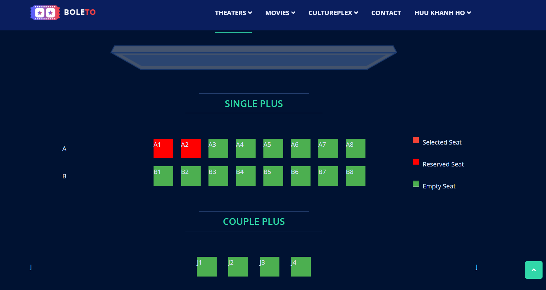 The screen seat display